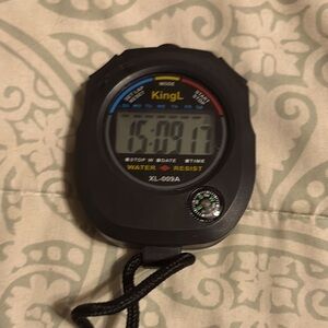 KingL Black Stopwatch with Compass